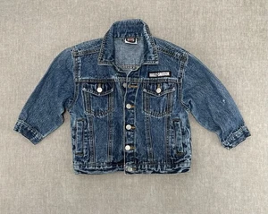 Harley Davidson Kids 3T Blue Jean Denim Jacket Motorcycle Trucker Toddler Patch - Picture 1 of 14