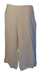 J. Jill XL XLP White Linen Blend Wide Leg Capri Pants Side Zip - Picture 1 of 3