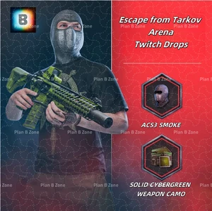 Escape from Tarkov: Arena Twitch Drops, ACS3 SMOKE+SOLID CYBERGREEN WEAPON CAMO - Picture 1 of 2