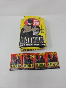 1989 Topps Batman Cards, 4 Sealed Joker Wax PACK (2nd Series) With Box, 9 Cards - Picture 1 of 14