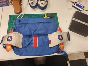 Bixbee Rocketflyer Backpack Blue Small Kids Childrens Airplane School Bag Pack - Picture 1 of 12