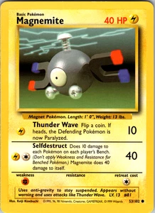 Magnemite 53/102 Pokemon: Base Set Unlimited Common - LP - Picture 1 of 2