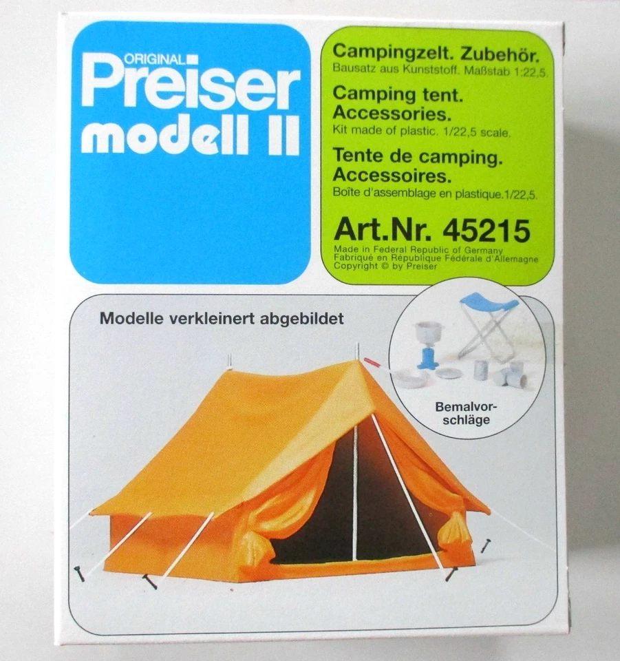 CARPA DE CAMPING Preiser G escala 1:22.5 y accesorios para campistas escala G # 45215 Foto 1 de 1