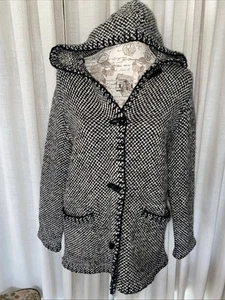 Abrigo suéter con capucha de lana de cordero tejido a mano Ralph Lauren para mujer talla pequeña pequeño - Imagen 1 de 11