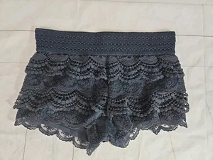 Jolt Womens Size Medium Black Crochet Shorts with Elastic Waistband - Bild 1 von 8