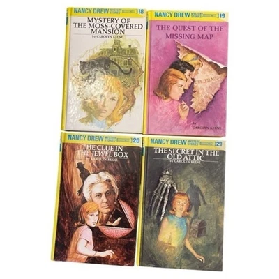 Nancy Drew Hard Cover Mystery Book Lot of 4 Carolyn Keene Nos 18 19 20 21 - Image 1 of 4