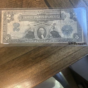 1899 $2 LARGE TWO DOLLAR BILL SILVER CERTIFICATE NOTE ~ Rare - Picture 1 of 2
