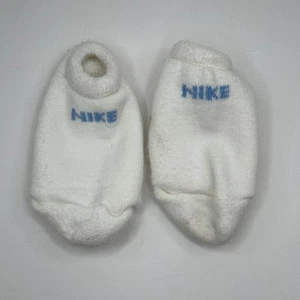 Vintage Nike Socks 1980's Acrylic Blend Low Cut Baby Blue Logo White 9-11 7-9 B - Picture 1 of 9