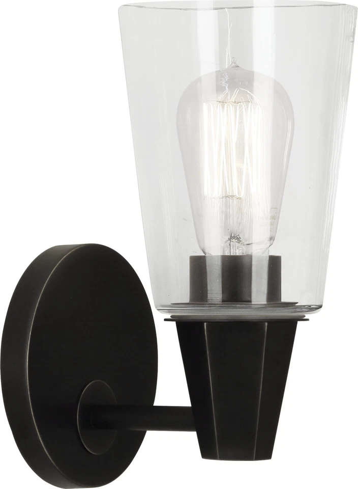 Aplique de pared transparente Robert Abbey Wheatley Wheatley 10" de alto - bronce Foto 1 de 1