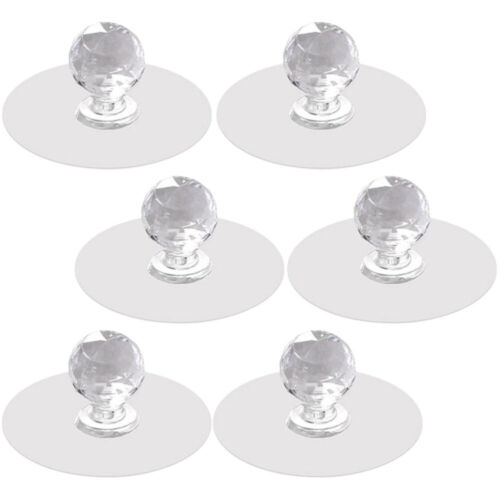  6 Pcs Acrylic Invisible Cabinet Door Handle Adhesive for Sticky Drawer Knobs