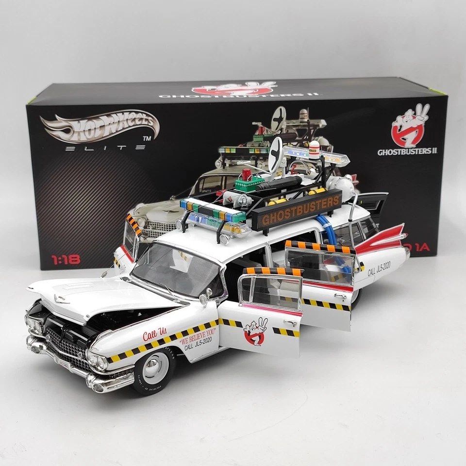 1/18 HOT WHEELS Cadillac Ghostbusters II ECTO 1A Elite X5470 Diecast Model Car - Image 1 of 4