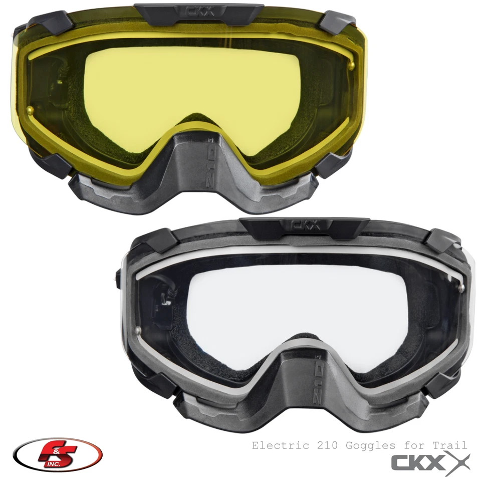 Nuevas gafas para moto de nieve CKX Electric 210 Trail lentes negras mate, transparentes o amarillas Foto 1 de 1