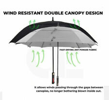 Extra Large Golf Umbrella Double Canopy Vented Square Umbrella Windproof