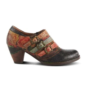 L'Artiste By Spring Step Women's Graphic Heeled Bootie - Black Multi NWB - Picture 1 of 8