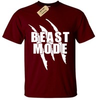 BEAST MODE T-SHIRT MENS GYM BODYBUILDING MOTIVATION TRAINING WORKOUT FIGHTING
