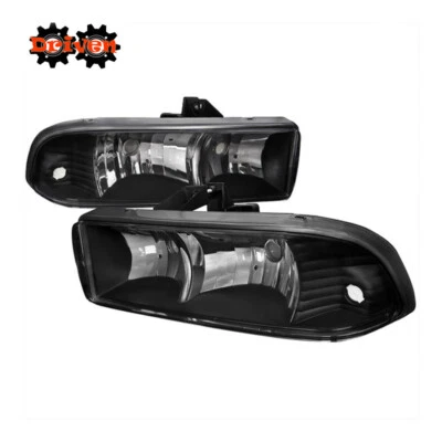 98-04 Chevy S10/Blazer Negro Carcasa Faros Lente Transparente Euro Faros Foto 1 de 2