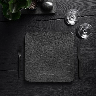 Gourmet Plate Villeroy & Boch Manufacture Rock Noire Square Serving Plate - Image 1 of 4