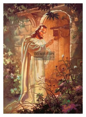 JESUS CHRIST KNOCKING ON DOOR CHRISTIAN 5X7 PHOTO - Image 1 of 4