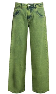 New ICON DENIM Daiana lime color straight leg flare, middies jean, sz 26, $189 - Picture 1 of 8