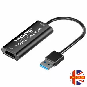 Video Capture Card HDMI To USB Full HD 1080P Recorder For Game/Live Streaming UK - Picture 1 of 10