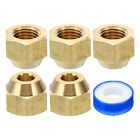 5pcs 1/4 SAE Brass Flare Nut 45 Degree Copper Flared Pipe Fitting Cap, Glossy