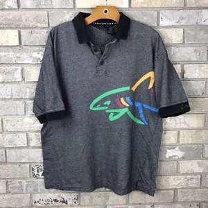 Greg Norman Poloshirt mit Polokragen Freizeit Größe Large großes Logo Golf Baumwolle grau Unikat - Bild 1 von 8