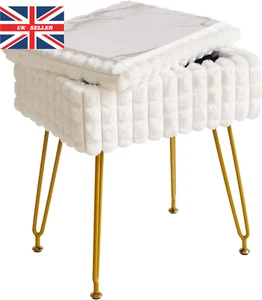 Rectangle Vanity Chair with Storage Space, Footrest Footstool Ottoman, Vanity... - Picture 1 of 12