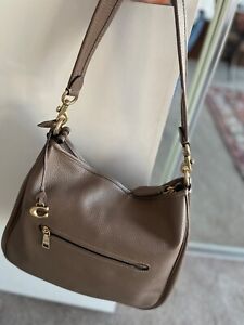 Coach leather Taupe handbagwith short and longer shoulder strap