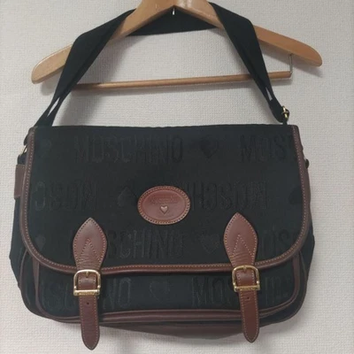 Moschino Messenger Shoulder Bag Purse in Black Brown USED Good Condition - Image 1 of 4