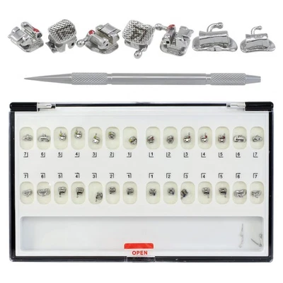 Dental Orthodontic Self Ligating Brackets Braces Metal Roth 022 345 Hooks Damon - Image 1 of 4