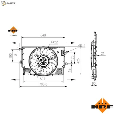 FAN ENGINE COOLING 470069 FOR D4FE 1.6L 4cyl - Image 1 of 4