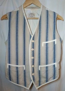 Chaleco a Rayas Armani Jeans Mujer 3 Bolsillos Azul Blanco Sin Etiqueta de Talla - Imagen 1 de 8