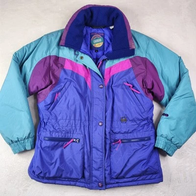 Chaqueta De Colección Retro Años 90 Sunice Esquí Nieve Thermore Mujer 16 Neón Colorblock  Foto 1 de 4