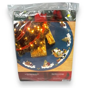 Bucilla 85115 Felt Tree Skirt Christmas Craft Kit 43” Woodland Holiday Santa New - Picture 1 of 6