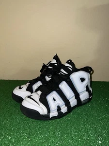 Nike Air More Uptempo GS White Black Iridescent Cobalt DQ6200 001 Size 5.5Y - Picture 1 of 6
