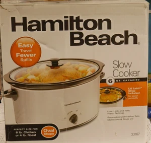 MINT USED ONE TIME HAMILTON BEACH 6 QT. SLOW COOKER MODEL 33167 LID LATCH STRAP - Picture 1 of 17