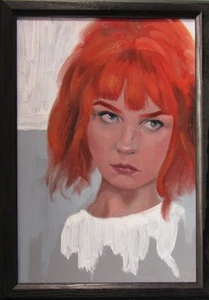 Red Haired Women Original Oil Painting Portrait 8x11 Inches - Picture 1 of 1