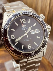 ORIENT Watch MAKO Automatic Mechanical Big Size Black Dail #7707 - Picture 1 of 21