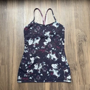 Lululemon Damen-Tanktop Größe 6 Power Y statische Blüten Yoga Stretch Racerback - Bild 1 von 5