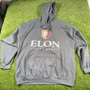 Elon University Gildan Hoodie Mens 2xl Gray Sweatshirt - Picture 1 of 16