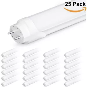 LED T8 Tube Light 4ft 12W 1800lm 5000K Type B Bypass Double/Single-Ended 25 Pack - Picture 1 of 6