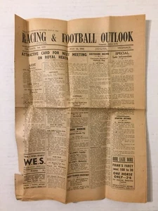 Vtg 1944 Racing & Football Outlook Form Newspaper London Horse July 11 WW2 UK - Picture 1 of 5