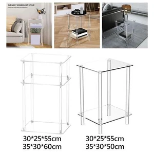 End Table Small Furniture Clear NightStand for Bedroom Living Room Kitchen - Picture 1 of 30