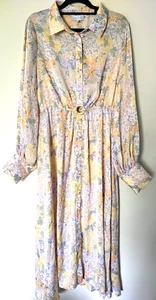 Tokito Size 14 Floral Maxi Keyhole Dress Boho Hippie Peasant Gypsy Festival - Picture 1 of 17