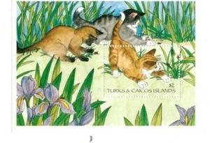 Islas Turcas y Caicos - 1995 - Gatos - Hoja de recuerdo - MNH - Imagen 1 de 1