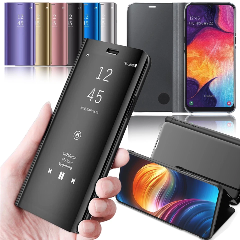 Handy Hülle für Samsung Galaxy Clear View Case Flip Cover Schutz Hülle Tasche - Bild 1 von 4