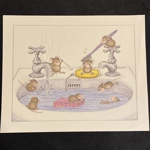 House Mouse Sink Bathroom Ready to Frame 8.5” by 10.5” - Picture 1 of 2