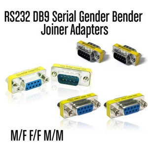 RS232 DB9 Serial Gender Bender Joiner Male Female Adapters for Computer AU OZ - Picture 1 of 4