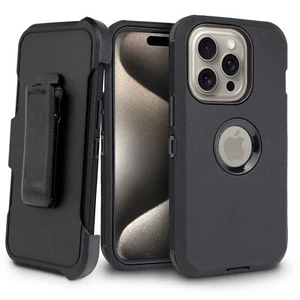 Für iPhone 15,15 Pro,15 Pro Max Defender Hülle Cover/Gürtelclip Holster + Bildschirm - Bild 1 von 8