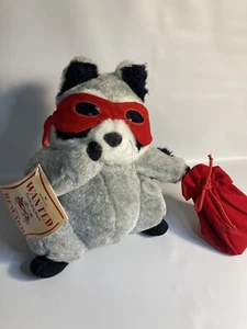 Hallmark wanted for stealing hearts raccoon plush stuffed animal - Picture 1 of 4